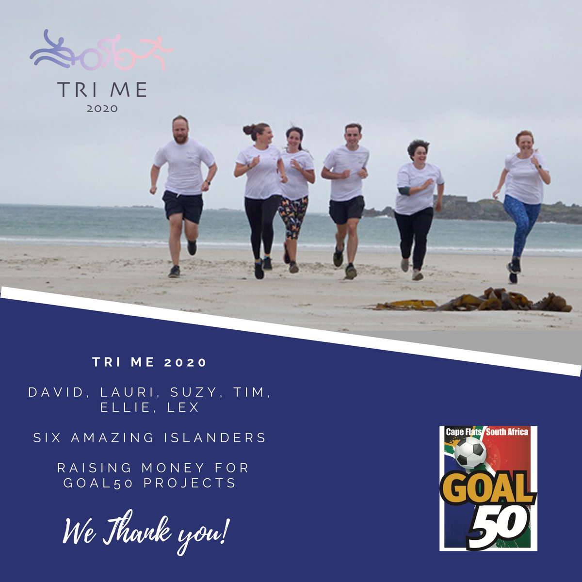 GoalFifty's tweet photo. On Saturday 25 July, a team of six islanders are taking on the epic challenge of completing a triathlon to raise money for Goal50 and three other charities. Follow the link to find out more!

https://t.co/C7Dcf8Ozlk https://t.co/4xao9rUtUg