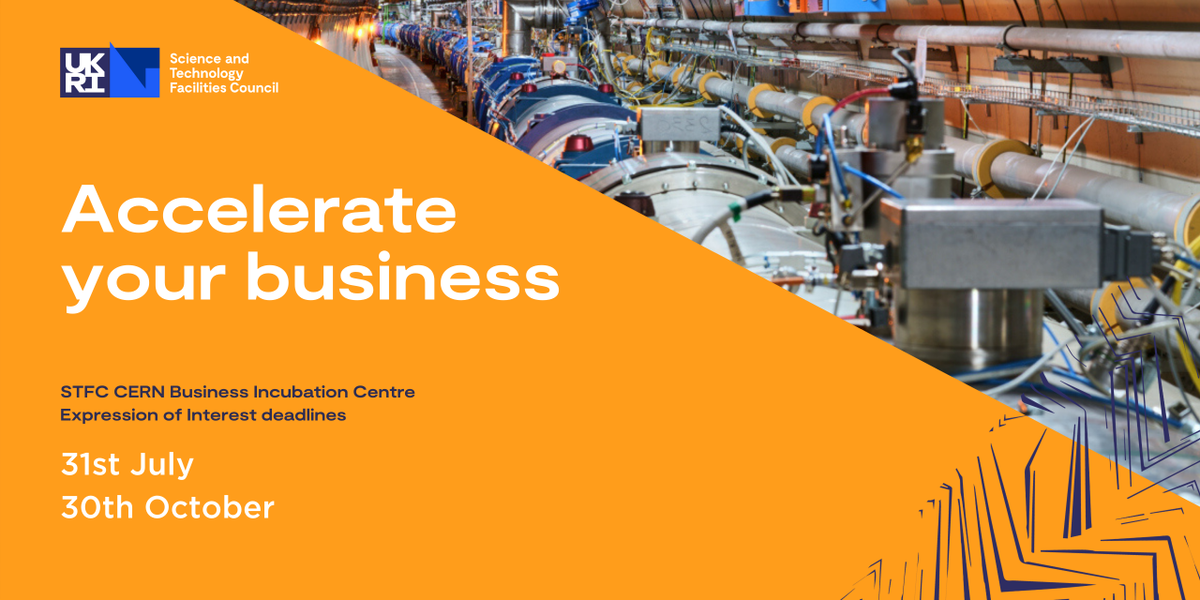 STFC_B2B's tweet photo. We're looking for SME’s, university spin-outs, or entrepreneurs with an innovative idea that could benefit from access to @CERN technologies or expertise
📅Next Expression of Interest closes 31st July
More➡️https://t.co/HDJjy7G9l1
#AccelerateYourBusiness #CERNBIC https://t.co/BxbJn9NI98