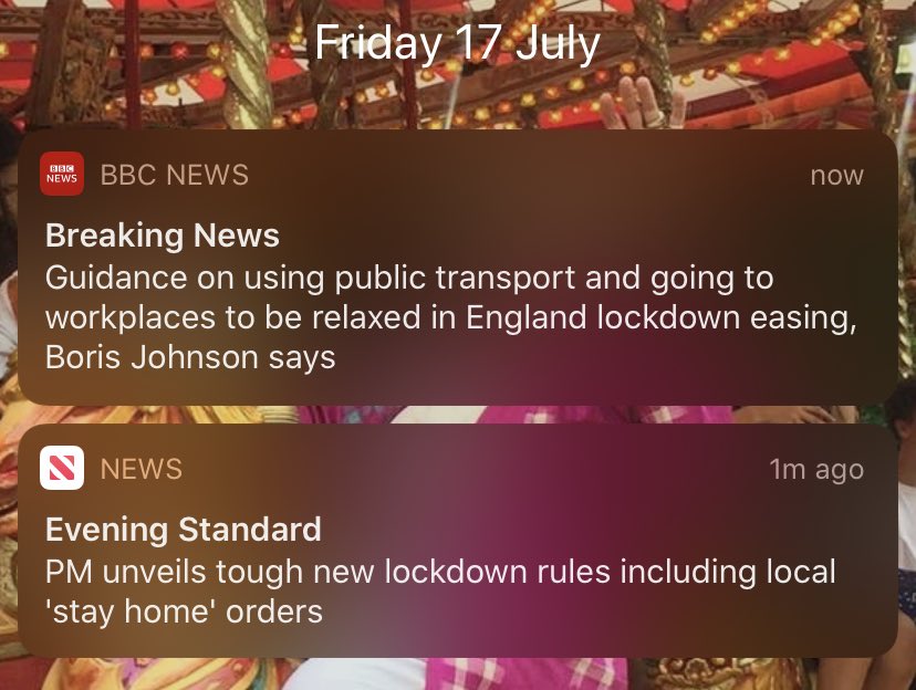 emilycaroe's tweet photo. Great comms work from the government - two media outlets reporting from the same government briefing in totally different ways. #confused #COVID19 #communications https://t.co/KTeefkSIqn