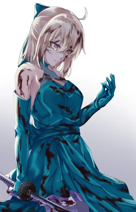 「・・・せっかくマスターに頂いたドレスだったのに」
#FGO #FateGO 