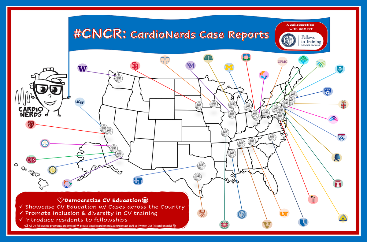 CardioNerds's tweet photo. 🥁The @CardioNerds Case Reports🎙️
take #Cardiology by Storm🌪️
with Cases across the Country🌎
In collaboration with #ACCFIT💗
To showcase CV Education ❤️🤓

At every interested Fellowship Program‼️
❣️Amazing cardiology🩺
❣️Inclusivity &amp; Diversity🫂
❣️Applicantes meet programs🤝 https://t.co/pRY84zbm26