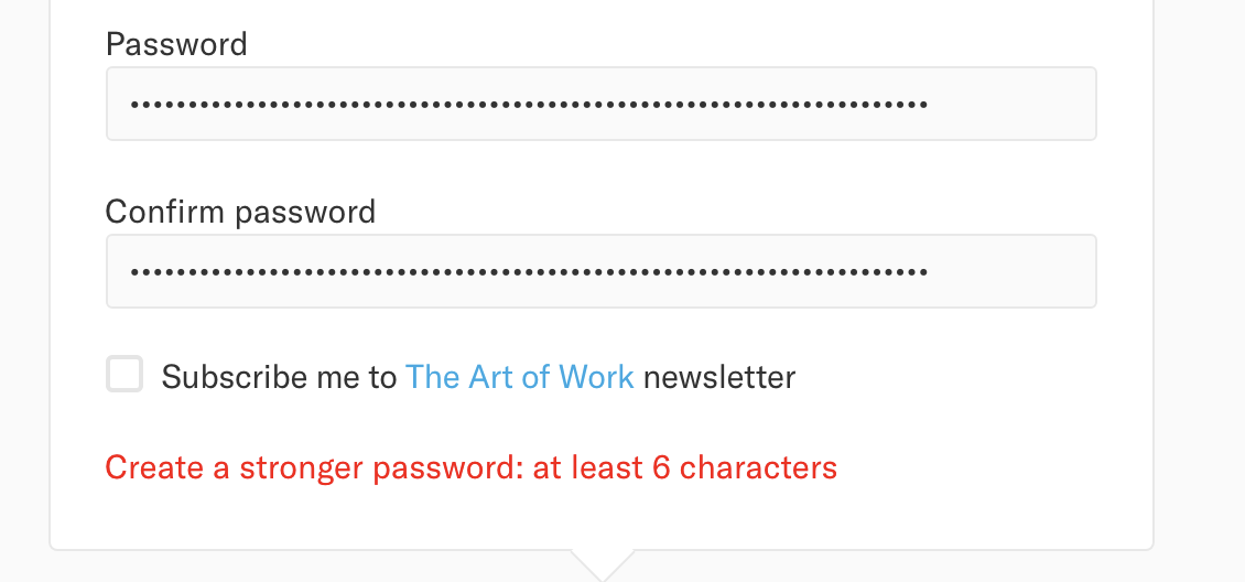 JulianRavn's tweet photo. I think @homerun_co might have a strange definition of "6", considering they're claiming my reasonably long auto-generated passphrase is too short! https://t.co/OABJaaMXC2