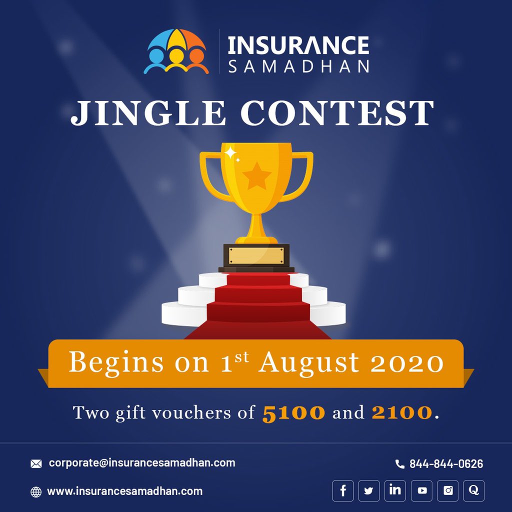 InsuranceSamad1's tweet photo. 💥CONTEST ANNOUNCEMENT💥

🔺INSURANCE SAMADHAN is organising a JINGLE contest.

[Tems and conditions can be changed without notifications]
#onlinecontest #musiccontest #contestalert #insurancecontest #delhicontest #mumbaicontest #chennaicontest #participateandwin
#AmazonSpinand https://t.co/zcKod1WsKC