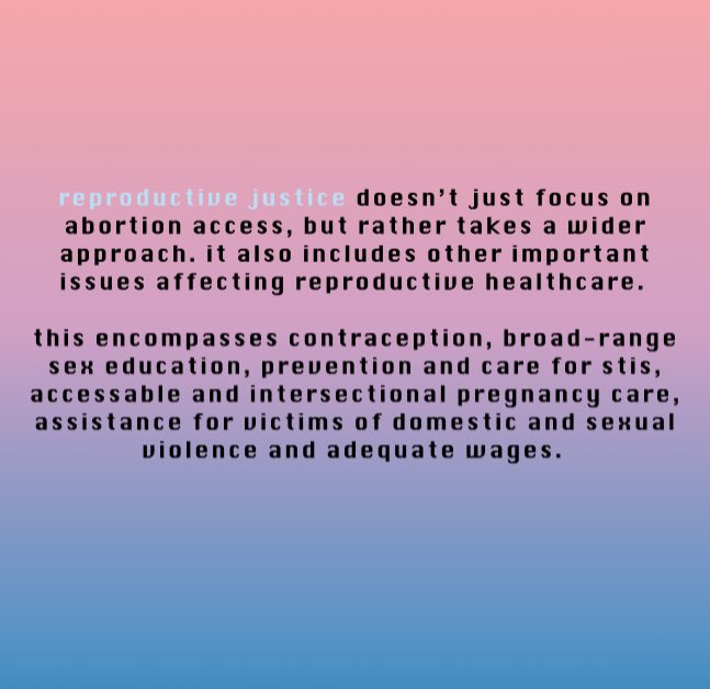 What is Reproductive Justice? Hopefully this will explain a bit more about the movement and the types of topics we aim to cover!

We will be using alt text on all of our graphics to make them as accessible as possible, but if you’d prefer a plain text document let us know✨
