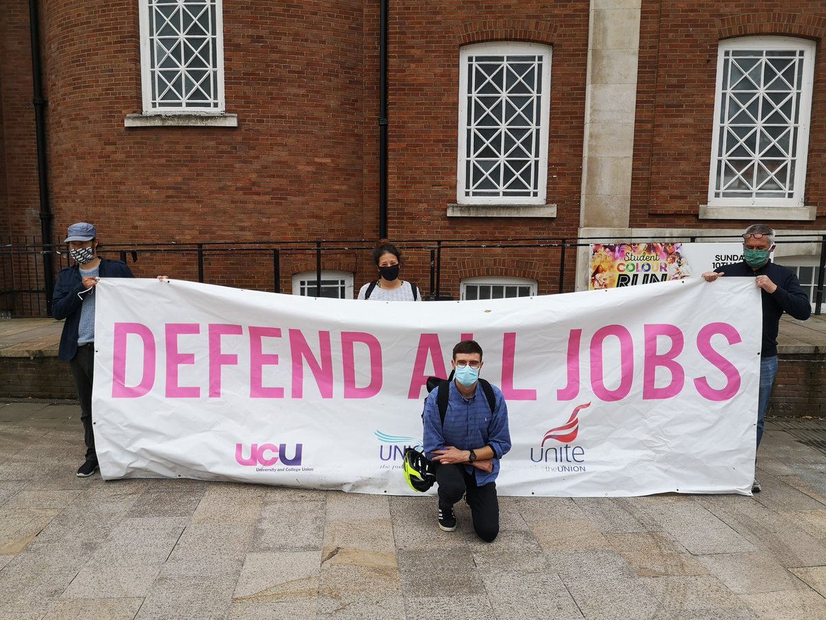 ULivUCU2's tweet photo. Members from @UniteNW and @ucu on today's campus protest.
17% of fixed term workers who are facing redundancy are BAME colleagues.
If we are serious that black lives matter then we must protect and stand with our BAME colleagues now.
#DefendAllJobs https://t.co/BRipra66Cs