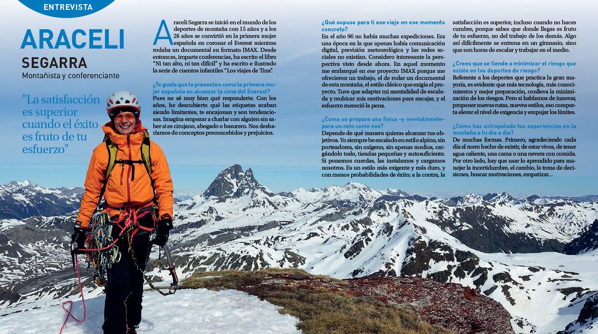 AllianceHC_ES's tweet photo. "La satisfacción es mayor cuando es fruto del esfuerzo"🏔️💪- No te pierdas la entrevista con la montañista y conferenciante, Araceli Segarra ¡disponible ya en el último número de #AlphegaMagazine! https://t.co/GxA0BIrTmT