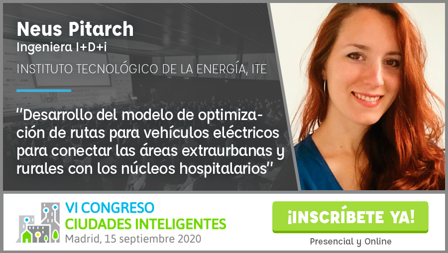 CongresoCI's tweet photo. Ponencia Neus Pitarch @itenergia "Desarrollo modelo optimización rutas #VehículosEléctricos conectar áreas extraurbanas y rurales con núcleos hospitalarios" VI Congreso #CiudadesInteligentes #CongresoCI6 15 septiembre @LaNaveMadrid Organiza @grupotecmared https://t.co/haE3yPnQEv https://t.co/qPN2U0rubZ