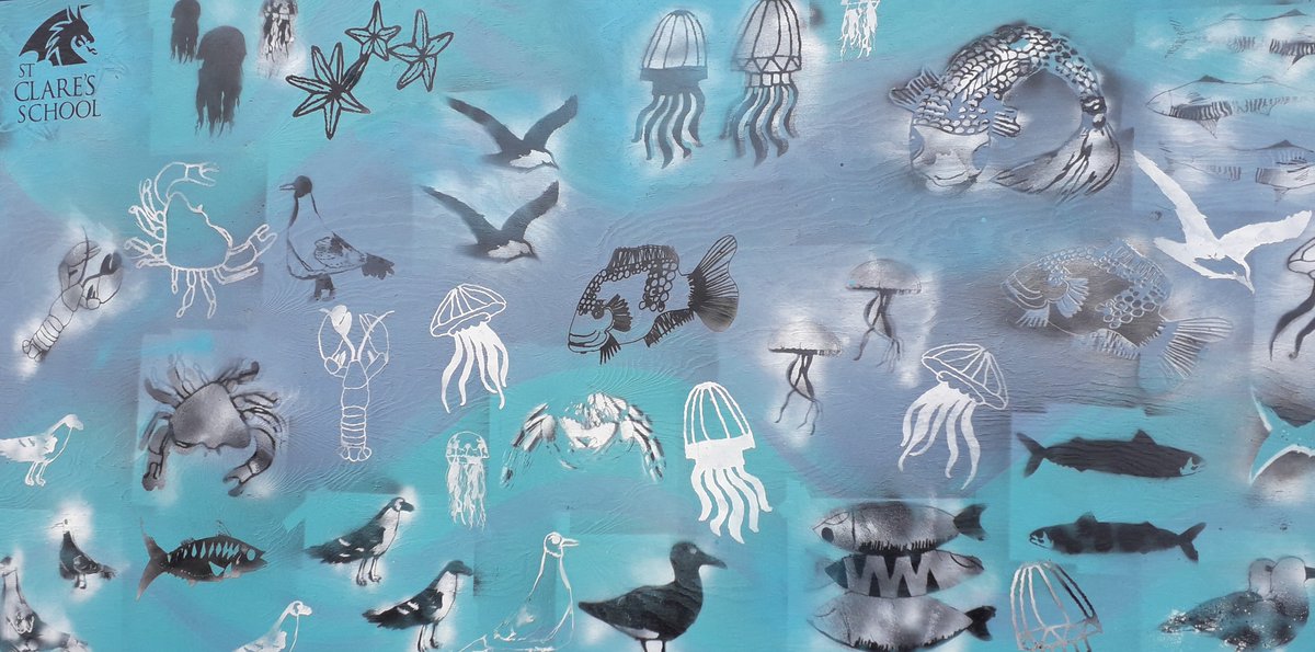 SeaQuestWales's tweet photo. So proud of all the school pupils who worked so hard to make these fantastic panels: see them for yourself at @HQPorthcawl! @StClares_School @WestParkPrimary @PilPrimary @PorthcawlPS  @BracklaPrimary @ExpPorthcawl More to follow! https://t.co/5Fs3ExSqug