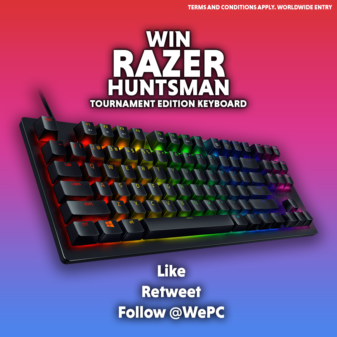 Happy #FridayFeeling everyone! Want to win a <a href="/Razer/">R Λ Z Ξ R</a> Huntsman Tournament Edition #Keyboard

All you have to do is like this post, retweet and follow us - check out the link below for more ways to enter and more chances to win! 

ow.ly/9Zih50ABguh

#giveaway #competition #PC