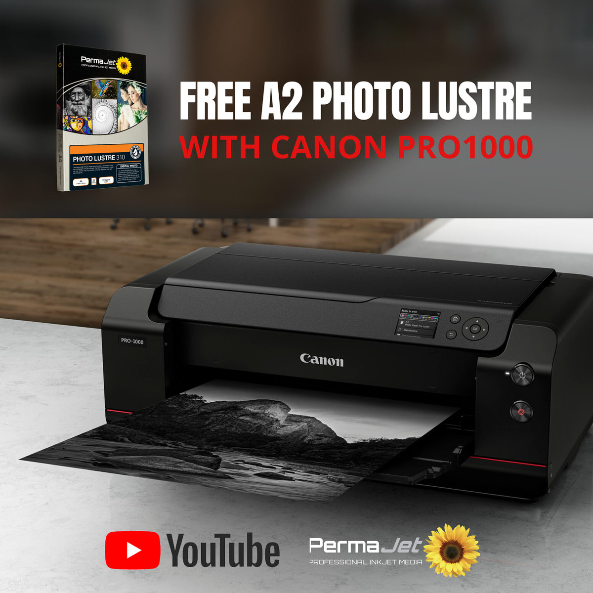 PermaJet's tweet photo. 🔥  Get a FREE PACK OF A2 25 PHOTO LUSTRE 310 WORTH £66.95 when purchasing a Canon A2 Pro-1000 Printer 🔥

Visit our YouTube channel to find our how you can grab this deal > https://t.co/bofRldvvr1 🖨️

🛒 Shop now > https://t.co/KFek2JtHQv https://t.co/IusdLkmlw6