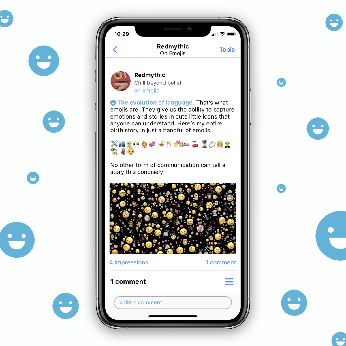 onesaidapp's tweet photo. What does your emoji story look like? #WorldEmojiDay https://t.co/H3nPrDwJ0v