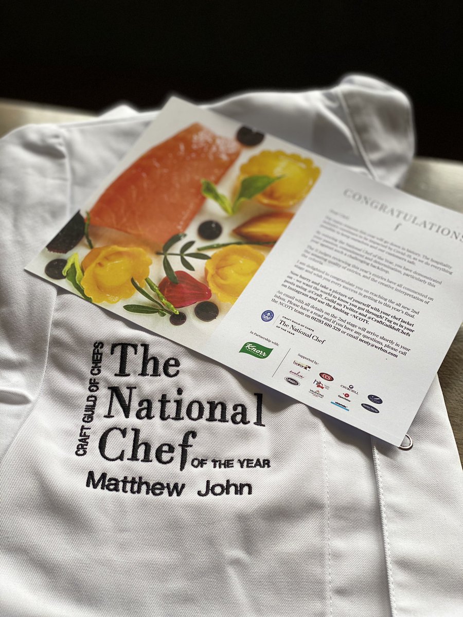 Some fantastic news after a difficult few months. We are delighted to announce that Matt has made it through to the National Chef of the Year semi finals. Well done Matt we are all very proud of you <a href="/Craft_Guild/">Craft Guild of Chefs</a> #ncoty #proud #chef #mattjohn #semifinalist