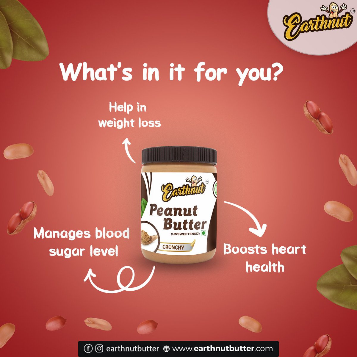 What's in it for you.....
#earthnut #naturalhair 
.
.
.
.
.
.
.
#weightloss #immunitysystem #boostyourimmunitysystem #fit 
#madeinindia #lifestyle #staystrong #instadaily #livelong #healthy #peanuts #peanutbutteraddict #naturaldiet #photooftheday #fitness #motivation
