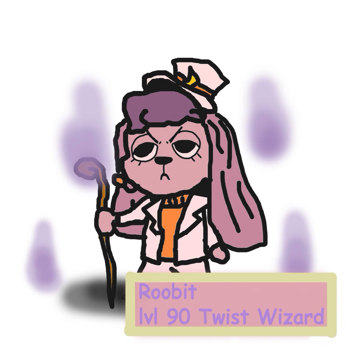 SepiidaeFish's tweet photo. @PizzaGameVN I made some fanart of Roobit, based on the one line where Roobit says she's a level 90 twist wizard. https://t.co/Bwo4VnmyTh