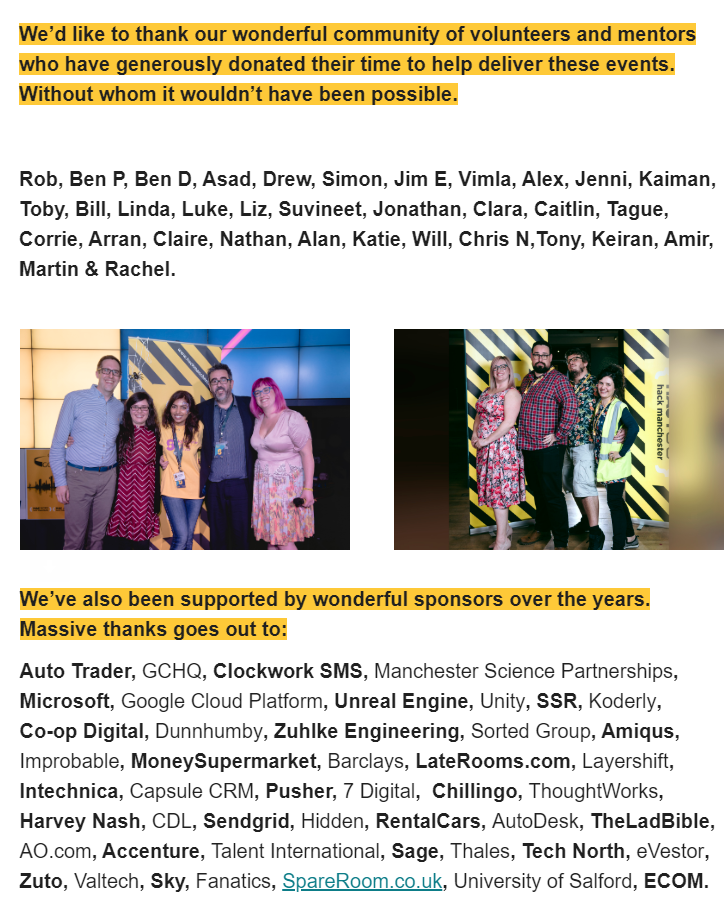 HackManchester's tweet image. CLOSING STATEMENT from @HackManchester👩‍💻

Please share your fondest MEMORIES using #HackMCRFav

We can&apos;t wait to hear from you!

Goodbye x

#HackMCR