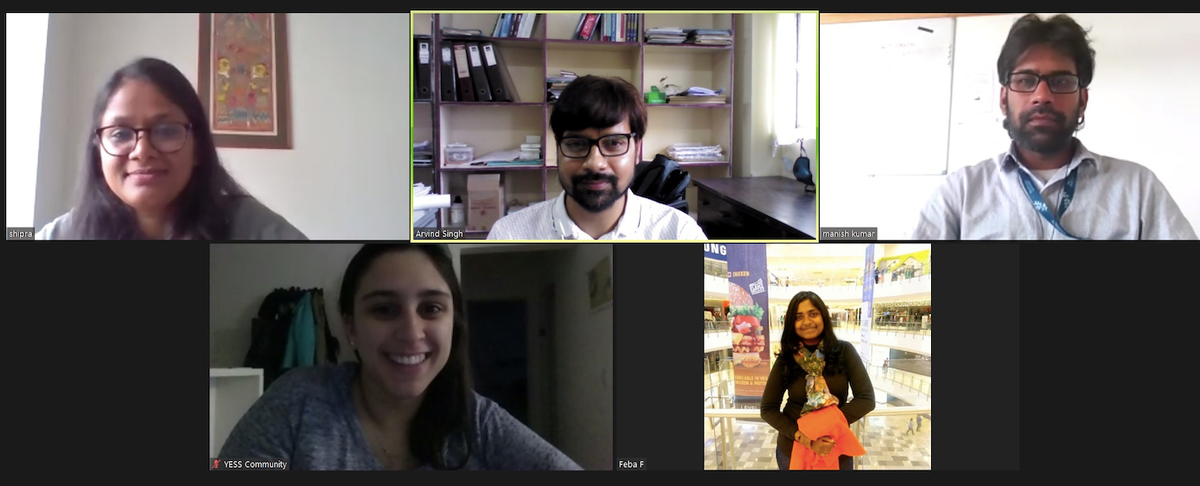 YESSCommunity's tweet photo. Today, our South East Asian representatives, along with Shipra (ExeCo member) and the #YESS Officer, had a meeting with Arvind Singh, member of @iapso_ecs &amp; @iioe_ecsn to discuss potential activities together. https://t.co/awfhILhXwT