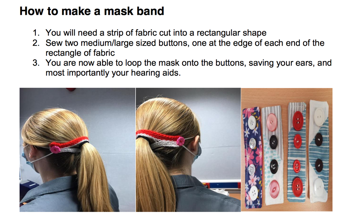 Our audiology team have created information on how best to protect your hearing aid when wearing a mask by making and using a 'mask band'.

Find more helpful information about our audiology services here: yorkhospitals.nhs.uk/our-services/a…
