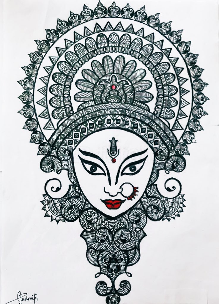 Maa Durga hidden within every woman Painting by Swastika Maiti