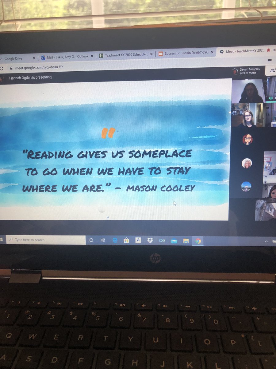 Amy_BakerLMS's tweet photo. Session 3 on Virtual Bookclubs with @hannahjogden and @CoffeyLauren @teachmeetky. We should do this  #jcpslibraries or @WilkersonTElem . Let me know if you are interested! #JCPSDI @JCPS_LMS @shelby_shelb7 @ConwayMSLibrary @teachallan @CRCubsLibrary @alveyinthelib @cindy_hundley https://t.co/zFCQWlOmvZ