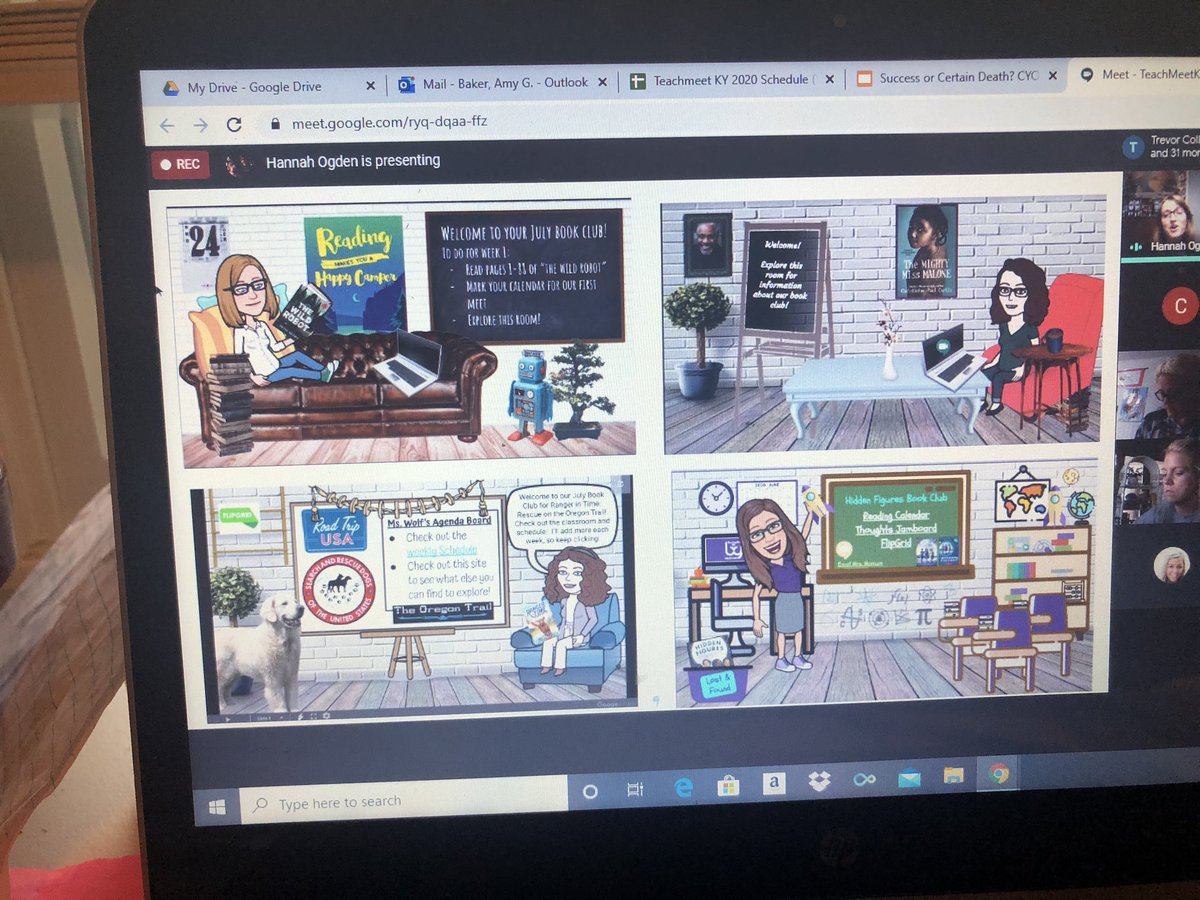 Amy_BakerLMS's tweet photo. Session 3 on Virtual Bookclubs with @hannahjogden and @CoffeyLauren @teachmeetky. We should do this  #jcpslibraries or @WilkersonTElem . Let me know if you are interested! #JCPSDI @JCPS_LMS @shelby_shelb7 @ConwayMSLibrary @teachallan @CRCubsLibrary @alveyinthelib @cindy_hundley https://t.co/zFCQWlOmvZ