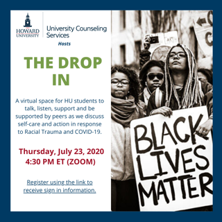 HUCounseling's tweet photo. Bison, join us on 7.23.2020!
Registration is in the bio link>>>>
https://t.co/HaNeeQ2bGY
#Virtualsafespace #safespace #talk #racialtrauma #covid19 #mentalhealth #HUCS #HowardCounseling https://t.co/YDxQXCw4x3
