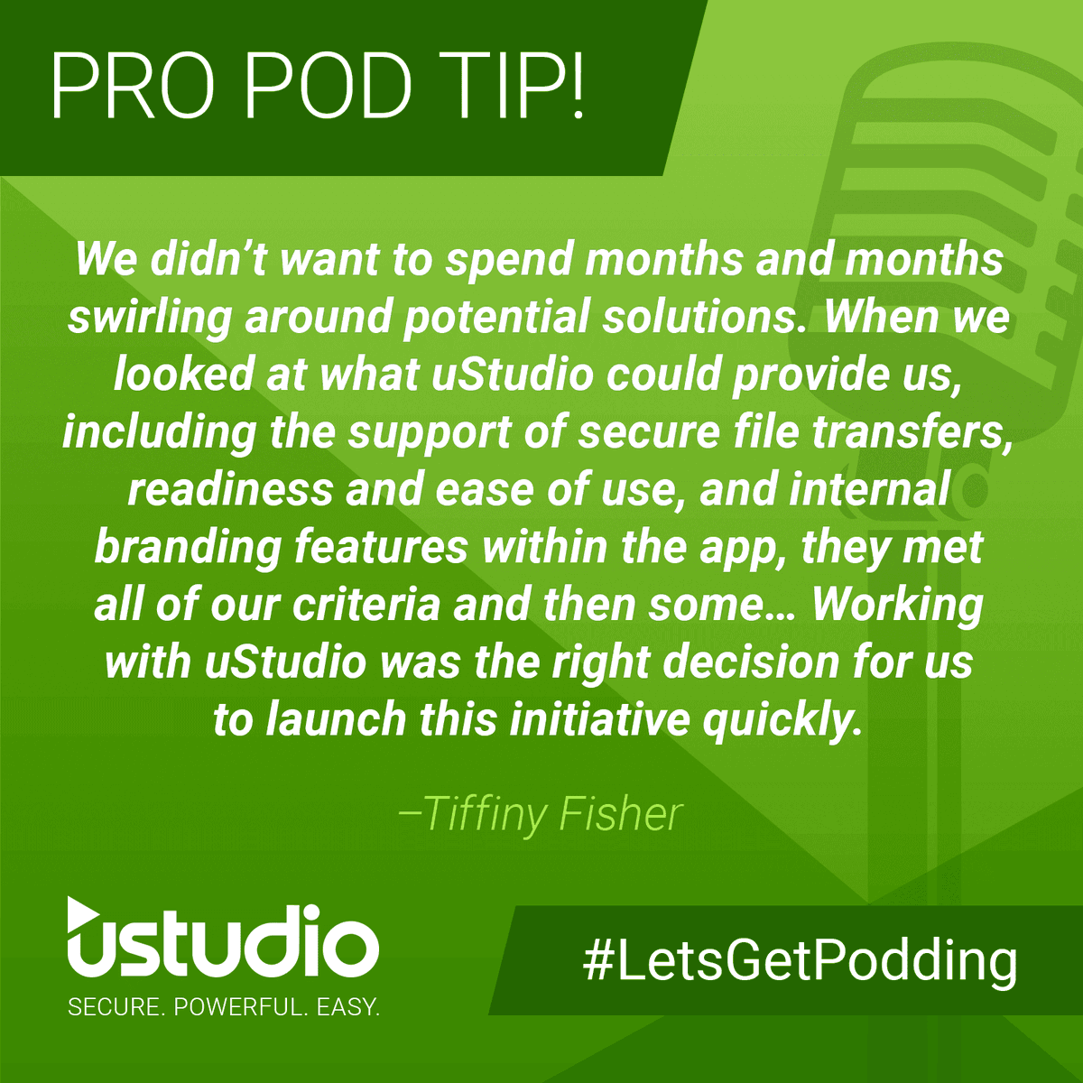 ustudio's tweet photo. With @ustudio, you can be up and #podcasting within hours. #LetsGetPodding https://t.co/nTGK9eWaBu