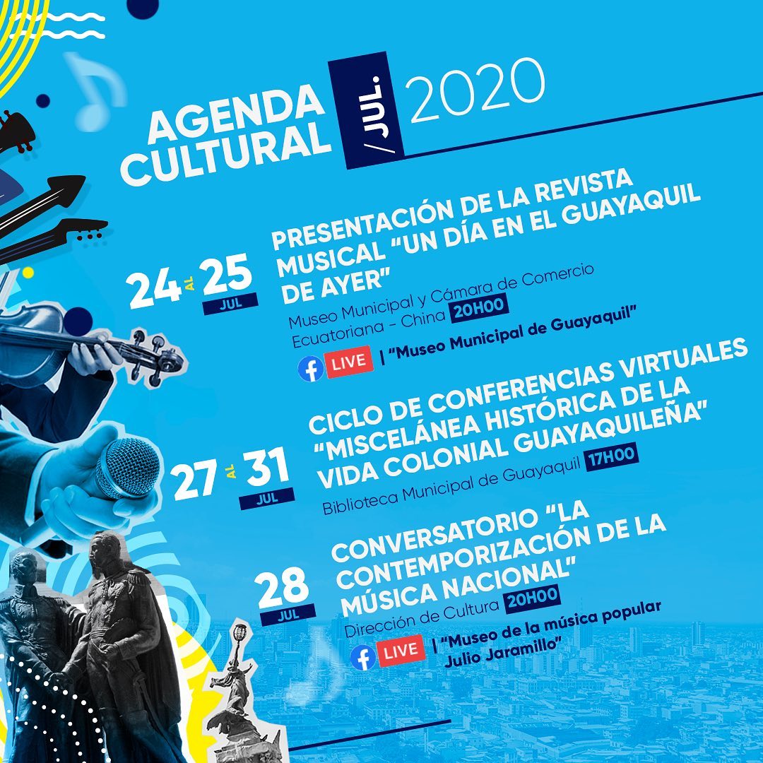 Conoce la Agenda de Eventos Culturales que tenemos preparado para conmemorar los 485 años de Fundación de Guayaquil.