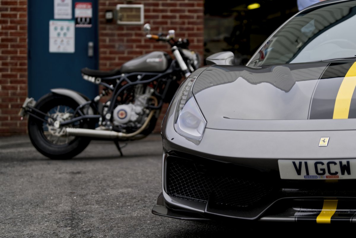 CCMMotorcycle's tweet photo. When we launched the Spitfire SIX and its myriad of options, little did we know what effect it would have on our other models. Gareth was duly inspired to personalise his new Bobber to match his 4-wheeled passion and we love it - how about you? #bobber #ferrari #custombike https://t.co/gnts0UpfWF