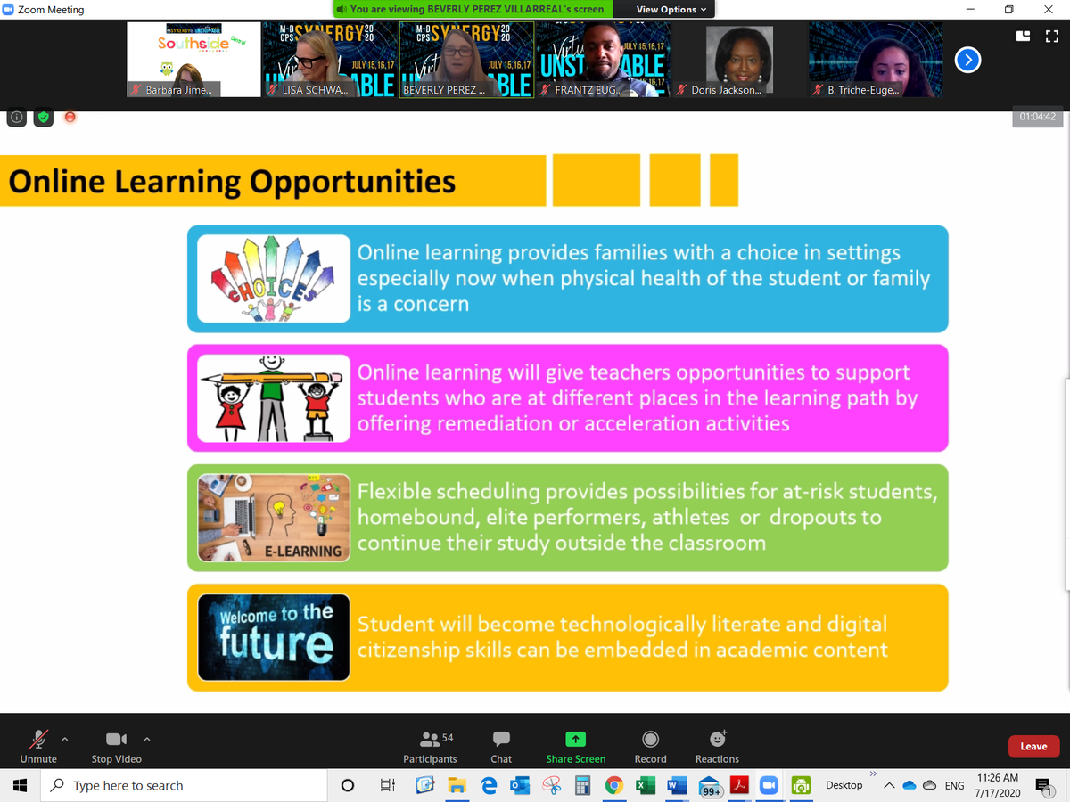 Jime0720's tweet photo. Day 3 Synergy and amazing presentations on distance learning #SynergyMDCPS2020 #VirtuallyUnstoppable @SynergyMDCPS @MDCPSCentral @southsideowls https://t.co/Fziq0QTsl1