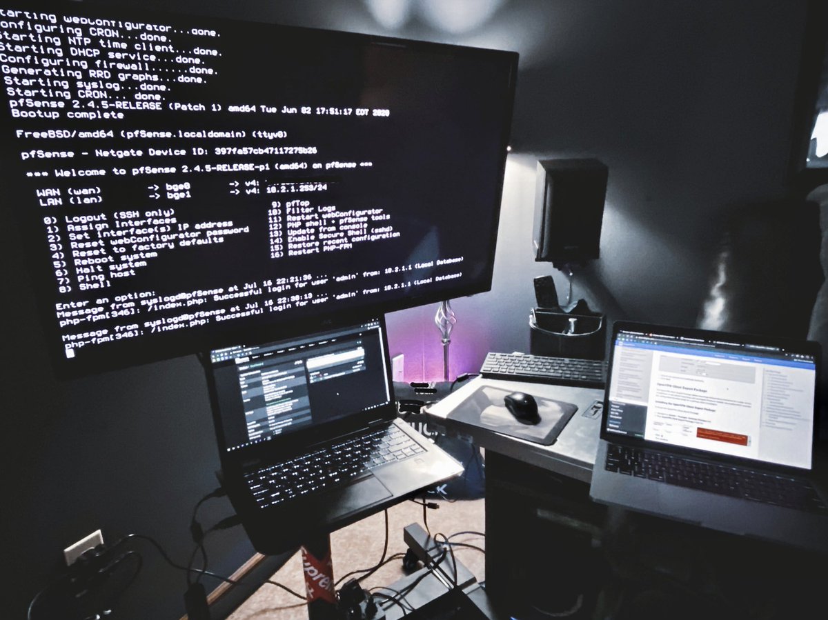 tyleredtech's tweet photo. Haven’t had the time at work to spend working on it, so I brought the @pfsense appliance home to configure. Couldn’t wait to get going on it though...so I got it going late last night. haha
Pretty pumped to have my first trial run!
.
.
 #edtech #firewall @NetgateUSA #linux @Dell https://t.co/RUZMpegFiI