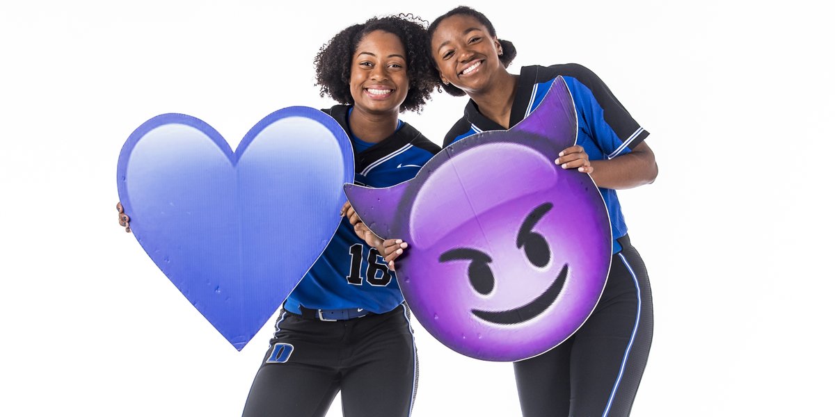 DukeSOFTBALL's tweet photo. 🔵😈🥎 has this whole #WorldEmojiDay thing on 🔒 🔥💪💯😎🙌

#GoDuke https://t.co/zl3l7ID9g9