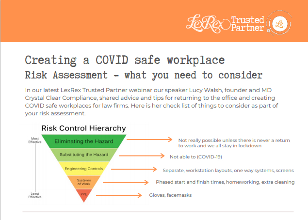 A few weeks ago I took part in a webinar with Victoria of <a href="/LexRexComms/">LexRex Comms</a> all about creating a #COVID19 safe workplace. We've now created a handy summary and checklist for businesses to take away and action.

You can download it here - bit.ly/3fEwOKv

#healthandsafety