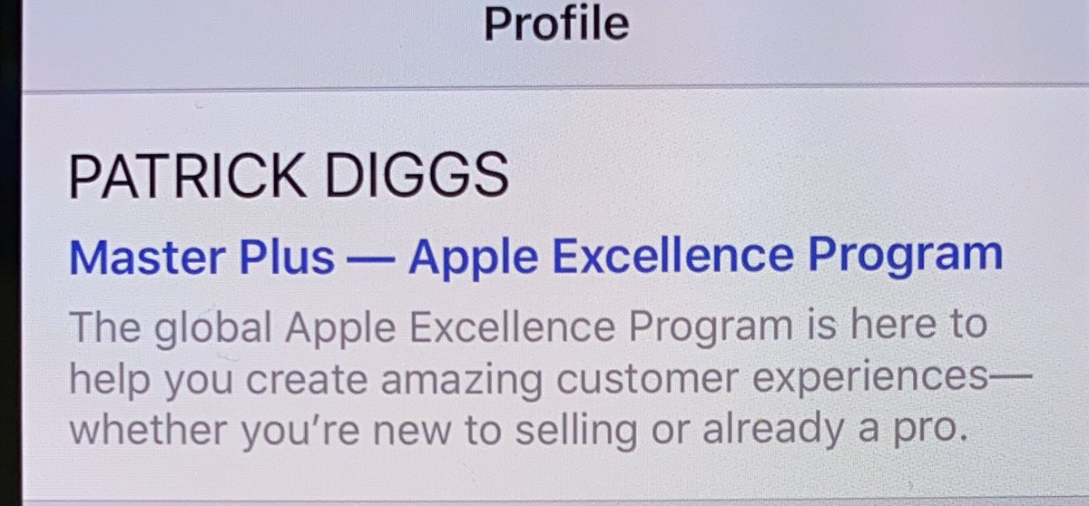 OnlyDiggs's tweet photo. Guess who is officially an @Apple Master Plus???? This guy!! #AppleExcellenceProgram #DiggsDigsDeeper #LifeAtATT @NTX_Market https://t.co/O7SPZ9PwnT