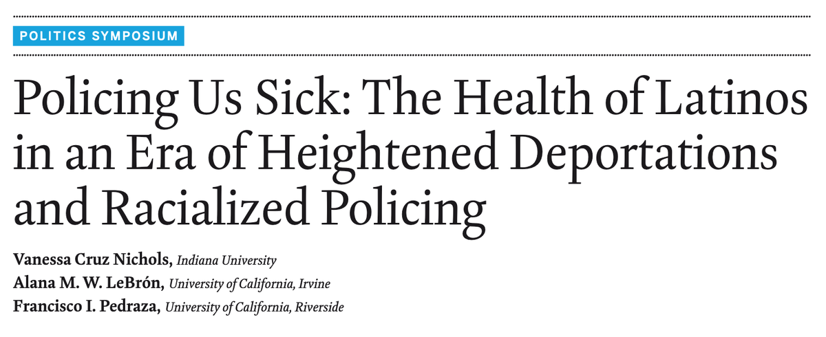 549/ "Latinos who reported that 'people like me' are more likely to be stopped by police, arrested, or sent to prison were more likely than their counterparts to report poor self-rated physical health."