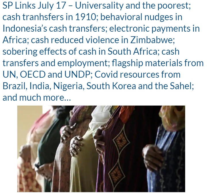 Ready for this week's #socialprotection links selection?

Check out the latest evidence and practices from around the world on...
👉targenting &amp; universality
👉benefits &amp; taxes
👉transfers &amp; jobs
👉social assistance &amp; humanitarian aid
... &amp; much more!

ugogentilini.net/?p=983