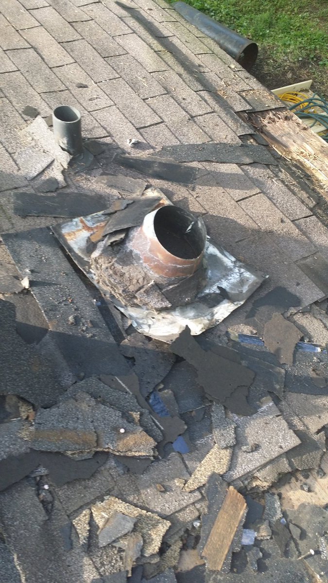 Yay! The old flashing is gone!*this is from over an hour ago, update now while we eat lunch.