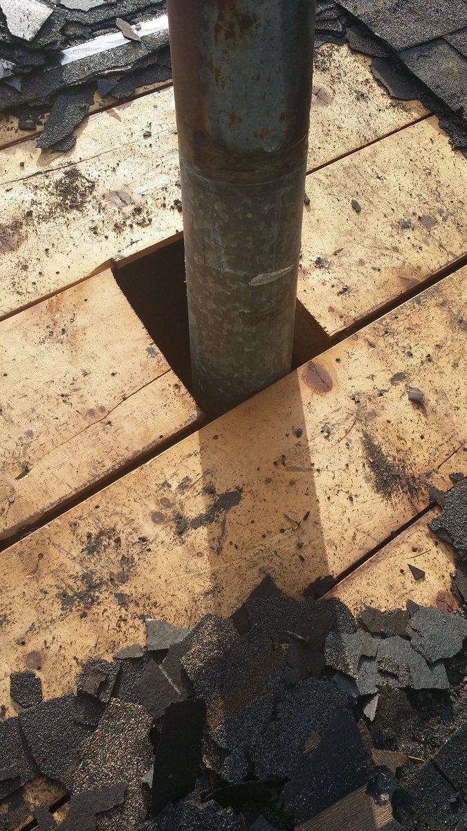 Yay! The old flashing is gone!*this is from over an hour ago, update now while we eat lunch.