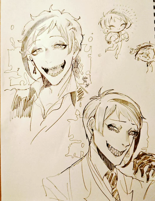 ヨウドさんにめちゃくちゃいっぱい推し描いて貰った～!!いやマジ筆早いし美しい 神… きのこ抱えるジェかわいすぎか 