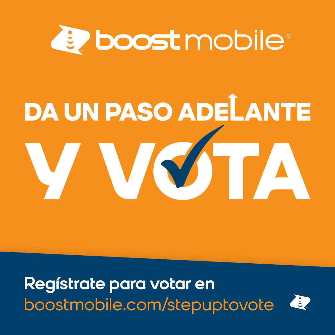 DishboostsBlake's tweet photo. I’m proud to work for a company that empowers people to make change. Let’s get every eligible American to register to vote and make our voices heard. #everyvotecounts #stepuptovote #boostmobile https://t.co/Spc8Gl0bfE