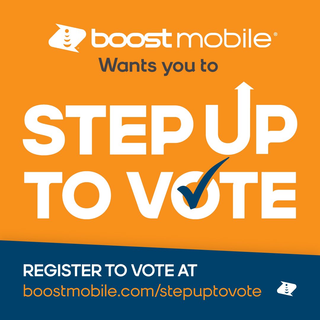 DishboostsBlake's tweet photo. I’m proud to work for a company that empowers people to make change. Let’s get every eligible American to register to vote and make our voices heard. #everyvotecounts #stepuptovote #boostmobile https://t.co/Spc8Gl0bfE