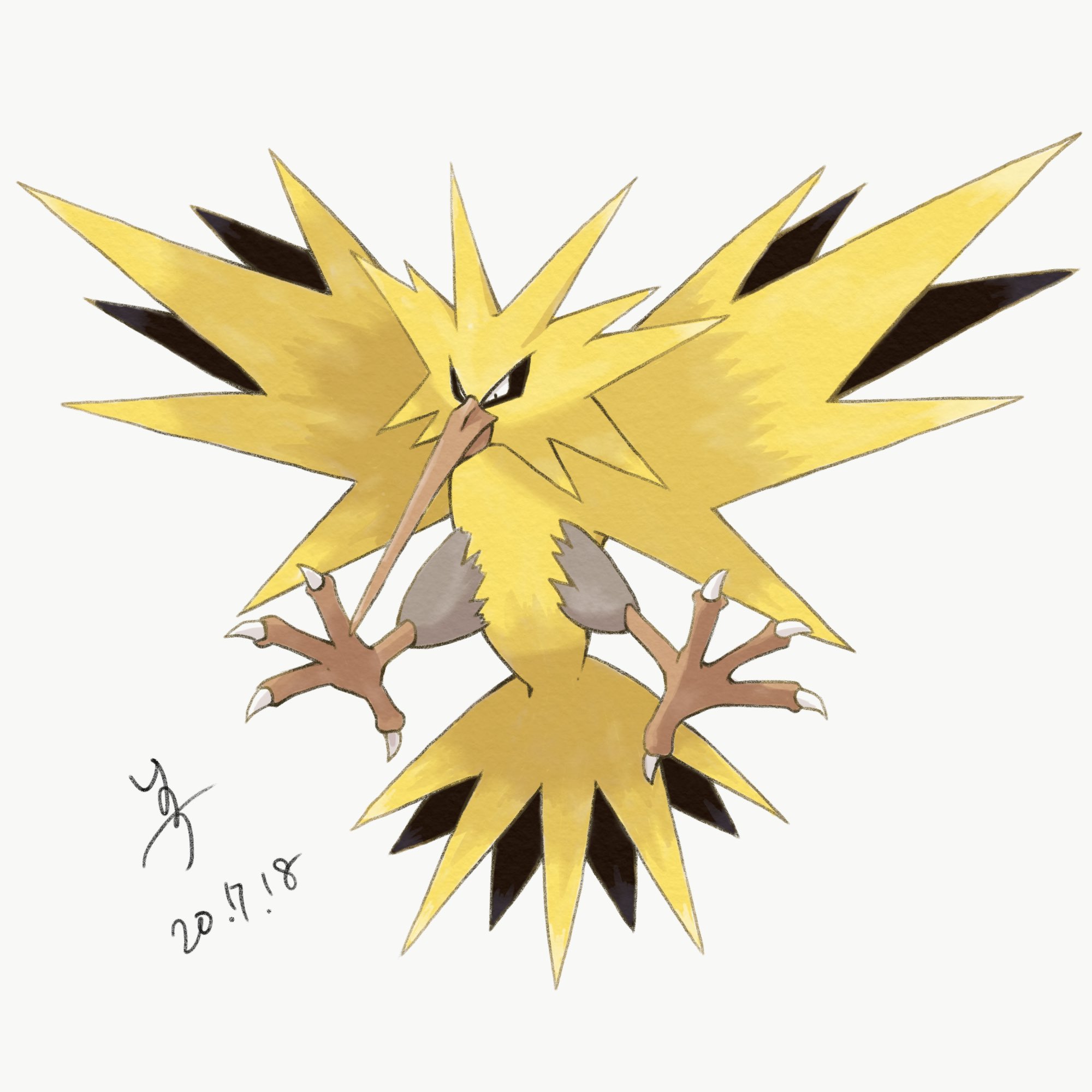 いのち Apple Pencilの先を新しくしました サンダー ポケモン図鑑 カントー地方 Pokemon イラスト お絵かき 一日一描 T Co Mwayael5ni Twitter