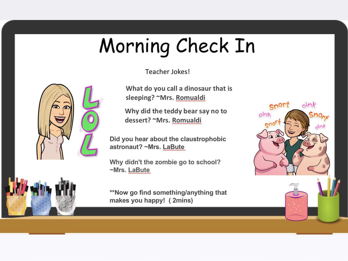 slpvirtualCW1's tweet photo. What a fun joke day! Nothing like positive mindset , good relating/reflecting and humour to end our Camp Wonder experience! Laughter really is the best medicine ! #GECDSBSLP2020 @ClaraHowitt @gecdsbpro @SMayville @RomualdiMrs https://t.co/OzFyqlKl8y