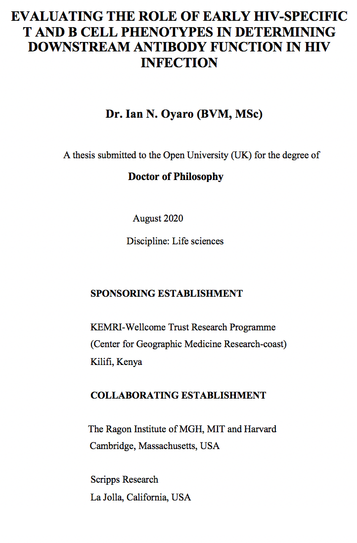 Dr. Ian Oyaro BVM, MSc, PhD. tweet media