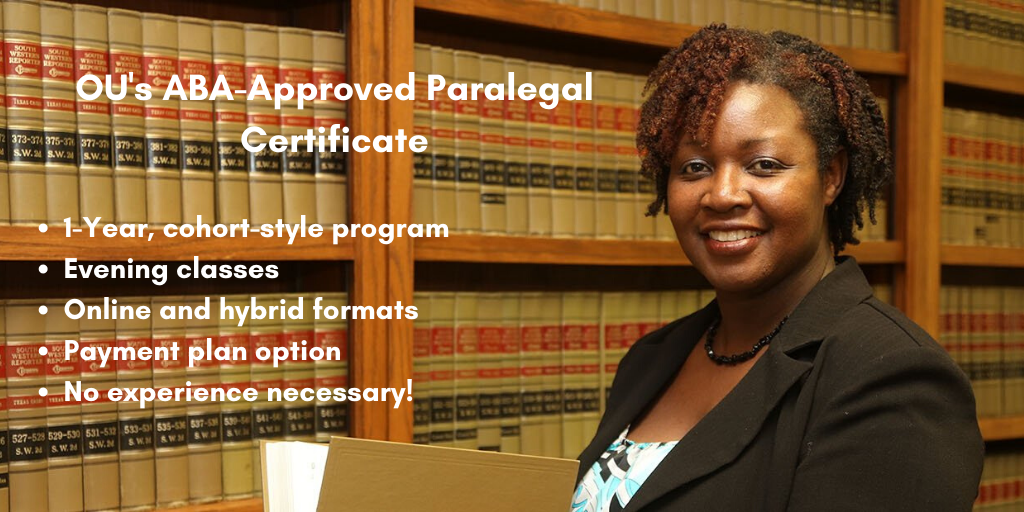 OUPACE's tweet photo. Looking for a career change? OU's ABA-Approved Paralegal Program provides the knowledge &amp; skills necessary to succeed in this growing field! Classes begin online Sept. 8. 

For more info visit: https://t.co/6Fege0ka9V

#paralegals #law #ThisIsOU #newcareer #motivation #summer https://t.co/zhuMAgKqig