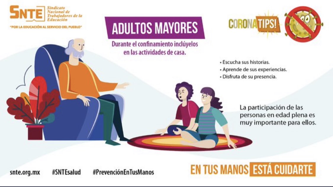 palomitarelowde's tweet photo. #SNTEsalud ⚕️

Virtual 👨‍👩‍👧 🖥️👴 o en casa 🧍🏡🧓 ayuda a los ancianos al 💯 en el confinamiento por #Coronavirus #COVID19 🦠 sé parte de ellos👨‍🦳🧑‍🦳

Con 🔴🟠🚦
#QuédateEnCasa  

#17Julio #ConvoyCovers #DiaMundialDelEmoji #PoderosoViernitos #BuenosDiasMundo #FEDESSP #ACS https://t.co/x9bd90Wia9