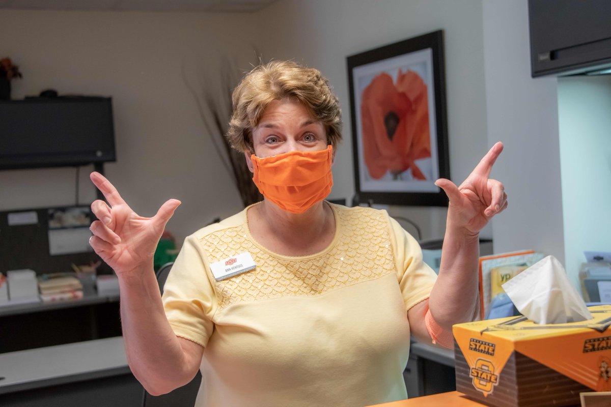 okstate_ehs's tweet photo. Students, tag to win some swag! Post a selfie wearing your mask and show us you're ready to return to campus. Next Wednesday, we will randomly select 10 winners to receive new @okstate_ehs swag. Only rule is that you must tag us in the post using #CowboysMaskUp. Ready, go! https://t.co/dxTdR6i5At