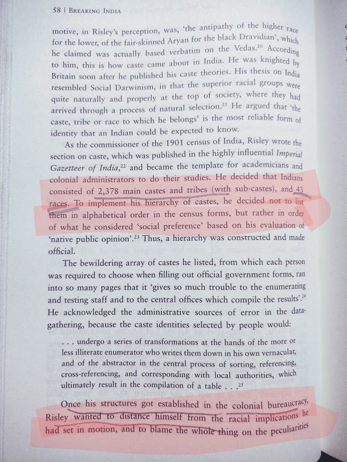 11/nMax Muller’s Aryan linguistic category was converted by Risley into caste 1901 Census in IndiaHe carried out “Nasal Index” to classify jatis as Hindus and tribes as non-Hindus. He decided that Indian consists of 2378 main casts and tribes and 43 races.