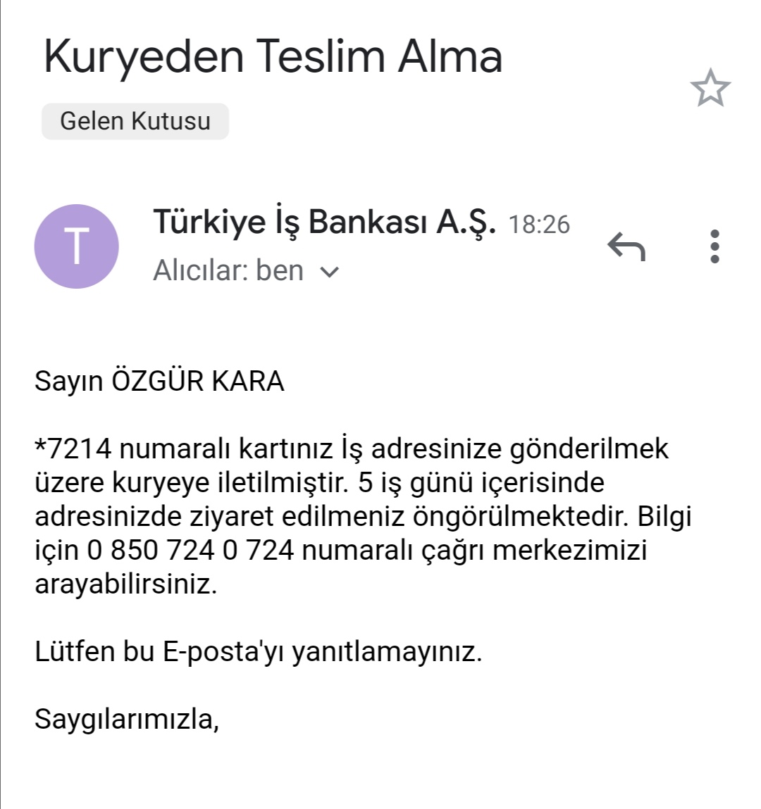 Sevgili <a href="/isbankasi/">İş Bankası</a> benim böyle bir isteğim, talebim olmadı. İnceleyip bilgi verebilir misiniz? <a href="/IsBankasiDestek/">İş Bankası Destek</a>