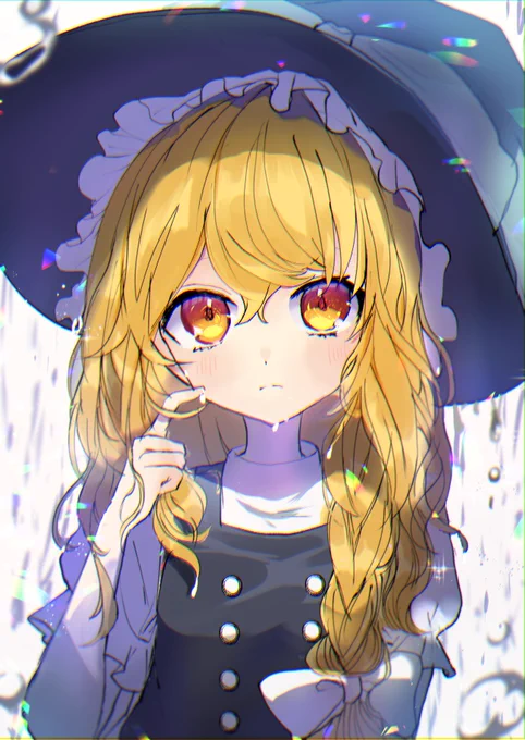 ワンドロに失敗した雨に降られる魔理沙ちゃんです☔️ 