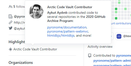 aykutaydinli's tweet photo. GitHub Archive Program 😱😱😱 Check this out https://t.co/zLg8FaD91z

#opensource #opensourcesoftware #github #GithubArchiveProgram #pyronome #htmldbjs #javascript #softwaretechnology https://t.co/HCun34ciBN